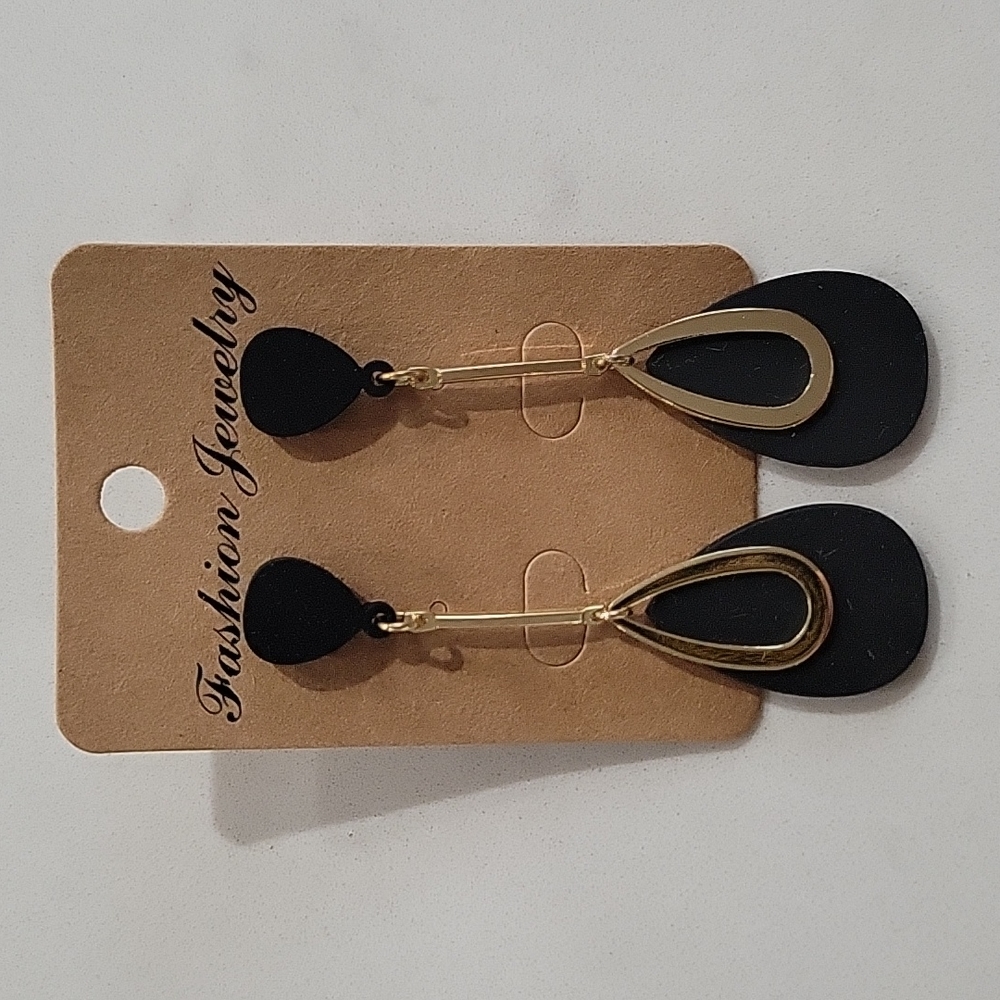 Black and gold earrings